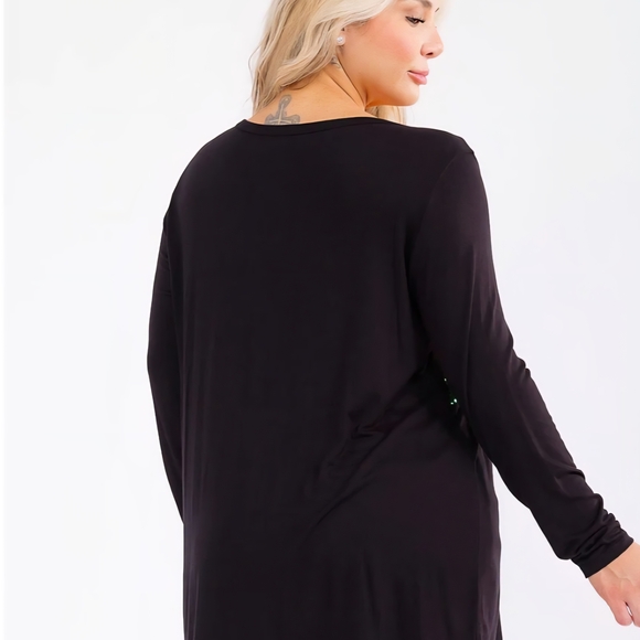 CH11 NWT BiBi Sequins Striped Colorblock Long Sleeve V-Neck Tunic Plus 1X 2X 3X - Picture 4 of 8